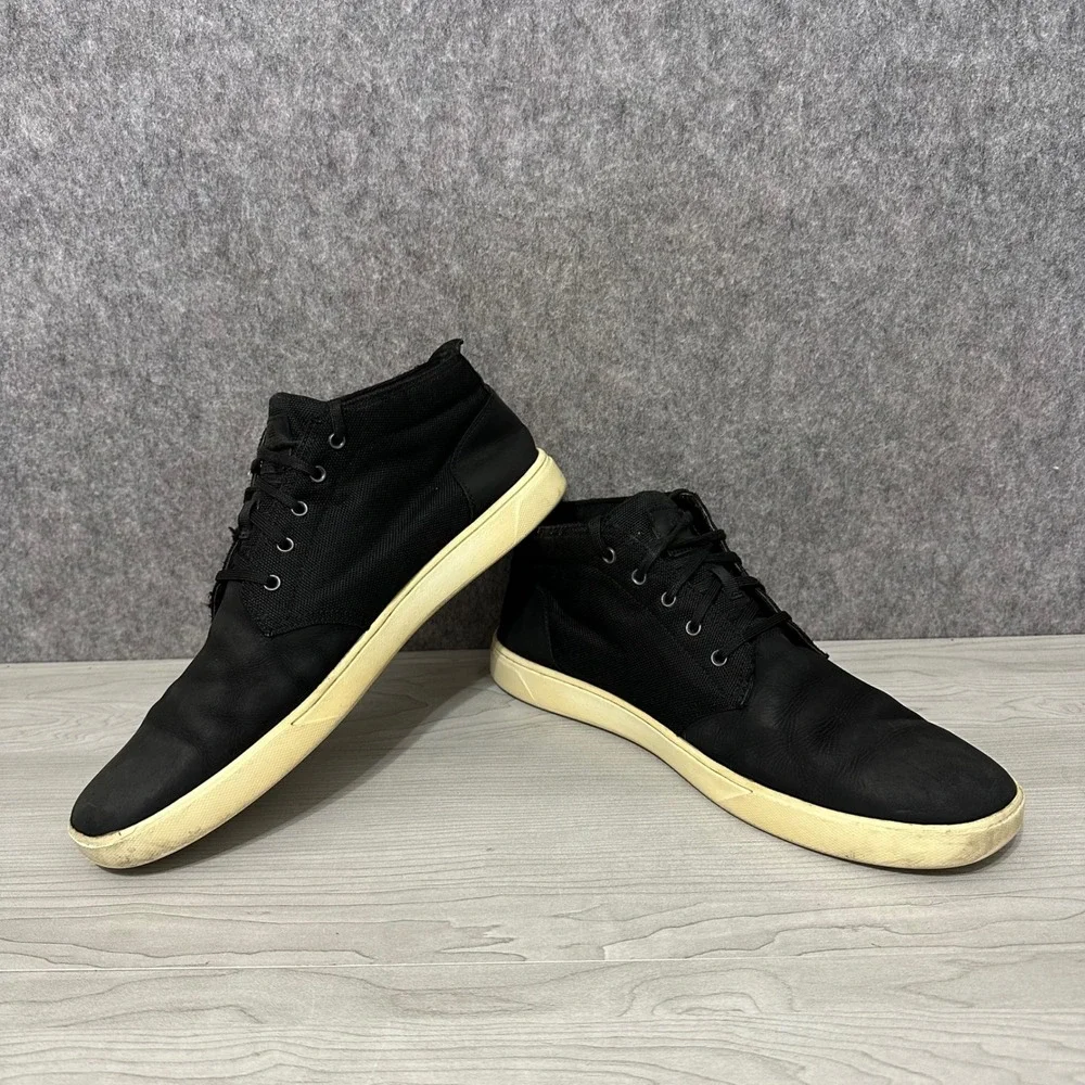 Timberland Davis Square Chukka Mens Size 12 Black Leather Canvas Boots
